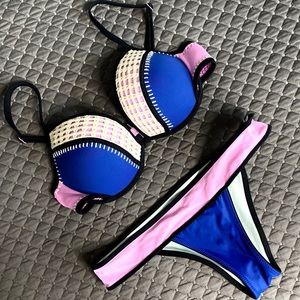 Victoria’s Secret Blue and Pink Cheeky Bikini
